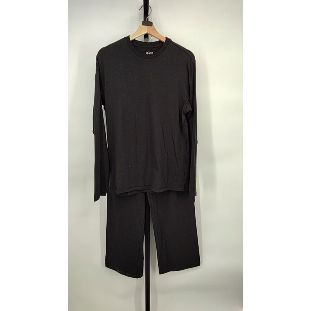 Quince Dream Lounge Oversized Long Sleeve Pajama Set Bold Black S